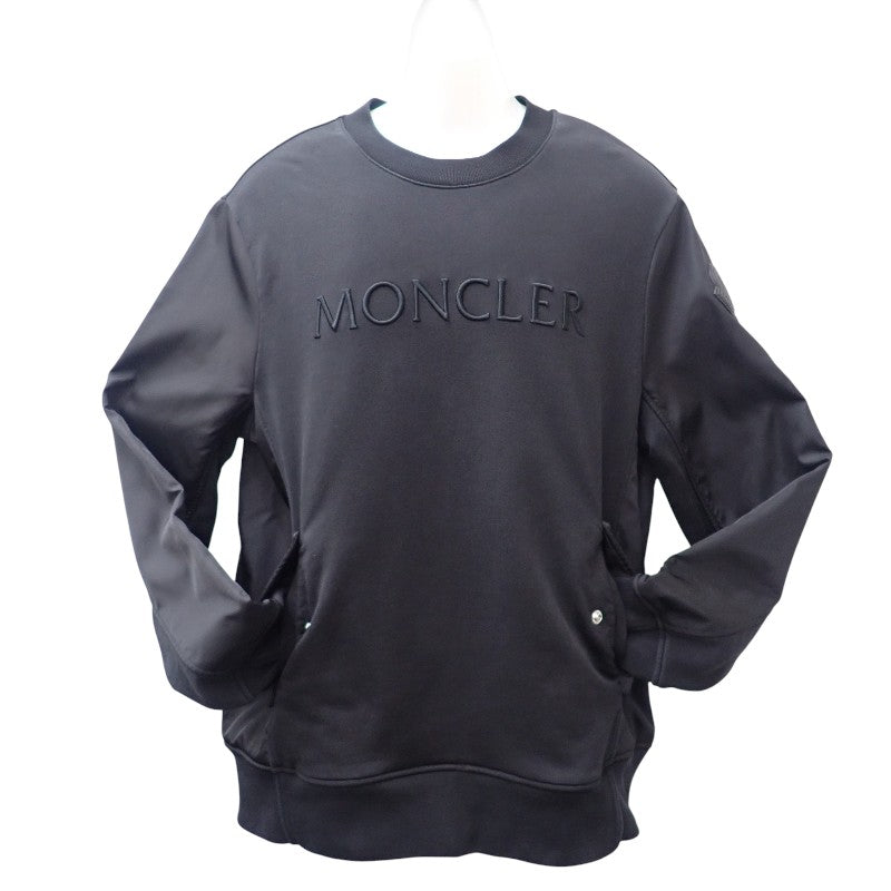 モンクレール MONCLER シャツ L H10918G00039_809KR スウェット コットン ナイロン ブラック メンズ【中古】【ABランク】