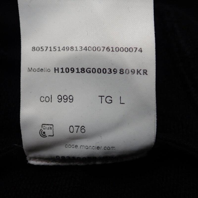 モンクレール MONCLER シャツ L H10918G00039_809KR スウェット コットン ナイロン ブラック メンズ【中古】【ABランク】