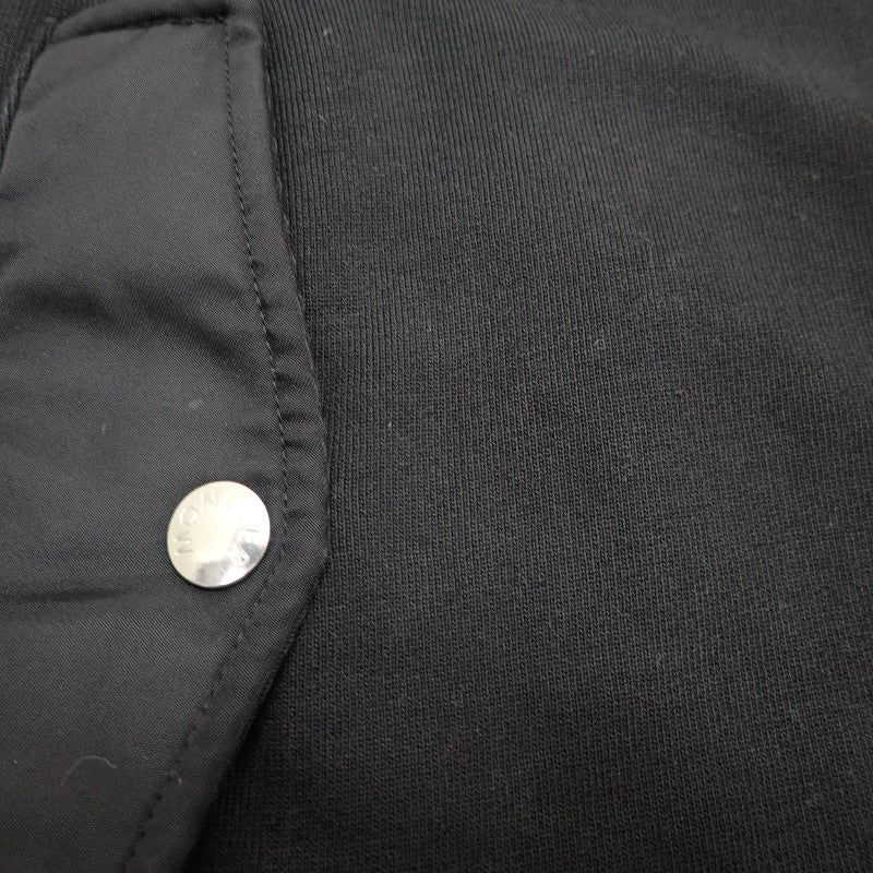 モンクレール MONCLER シャツ L H10918G00039_809KR スウェット コットン ナイロン ブラック メンズ【中古】【ABランク】
