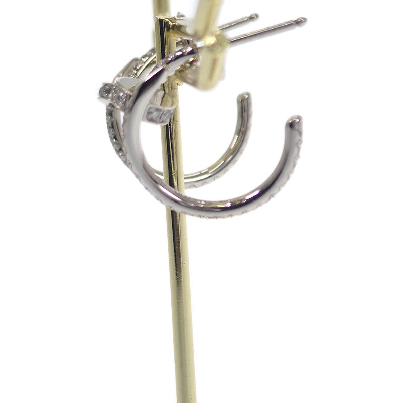 カルティエ CARTIER ジュスト アン クル フープ スモール パヴェ B8301431 ピアス K18ホワイトゴールド ダイヤモンド レディース【中古】【Aランク】
