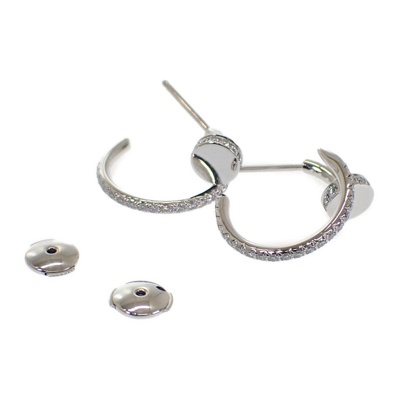 カルティエ CARTIER ジュスト アン クル フープ スモール パヴェ B8301431 ピアス K18ホワイトゴールド ダイヤモンド レディース【中古】【Aランク】