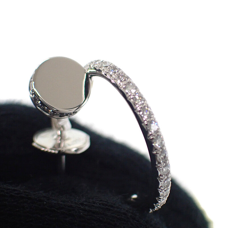 カルティエ CARTIER ジュスト アン クル フープ スモール パヴェ B8301431 ピアス K18ホワイトゴールド ダイヤモンド レディース【中古】【Aランク】