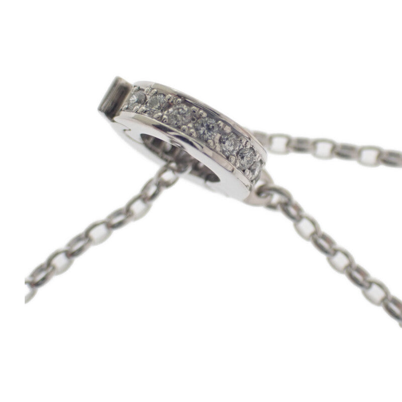 ミキモト MIKIMOTO ステーションネックレス ネックレス アコヤ真珠 K18ホワイトゴールド ダイヤモンド レディース【中古】【Aランク】