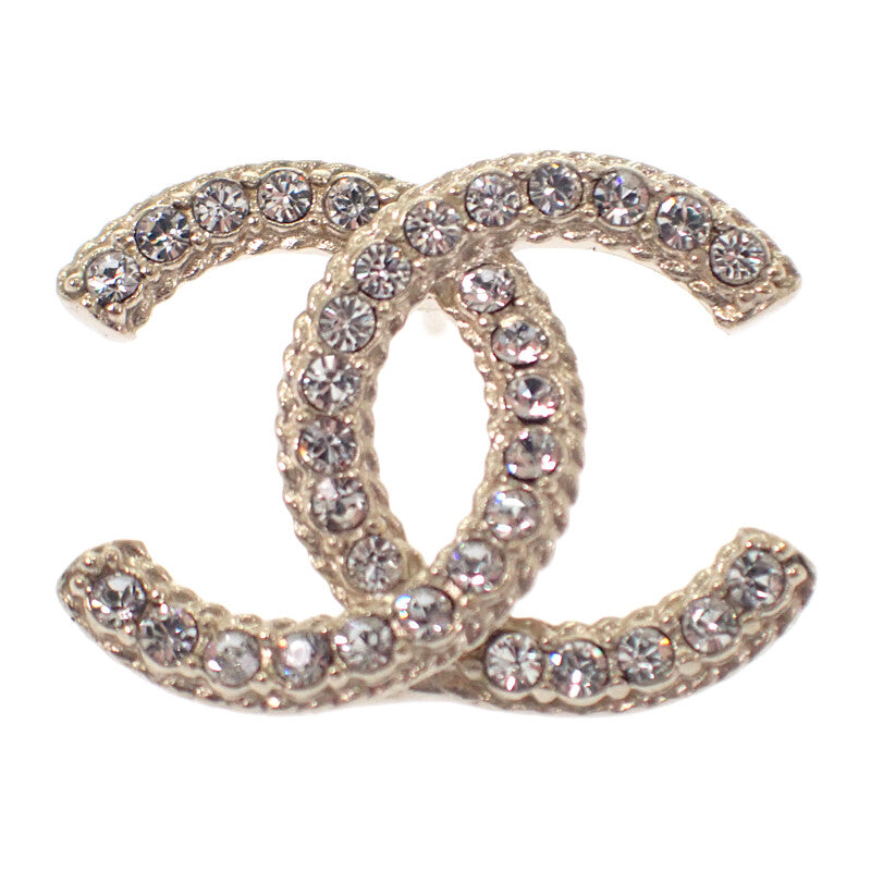 シャネル CHANEL ココマーク ピアス メタル ストラス ゴールド レディース【中古】【Aランク】