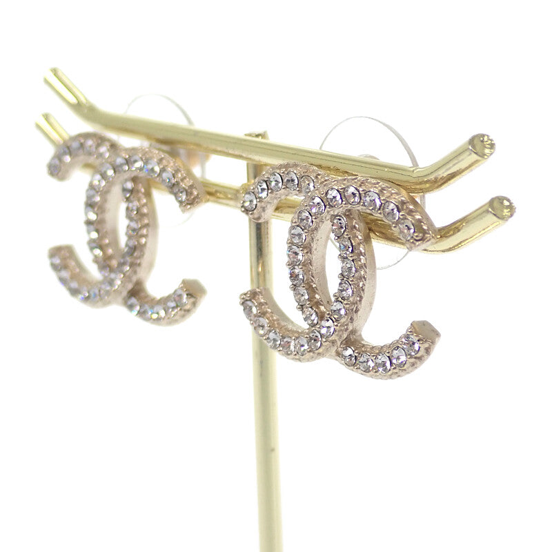シャネル CHANEL ココマーク ピアス メタル ストラス ゴールド レディース【中古】【Aランク】