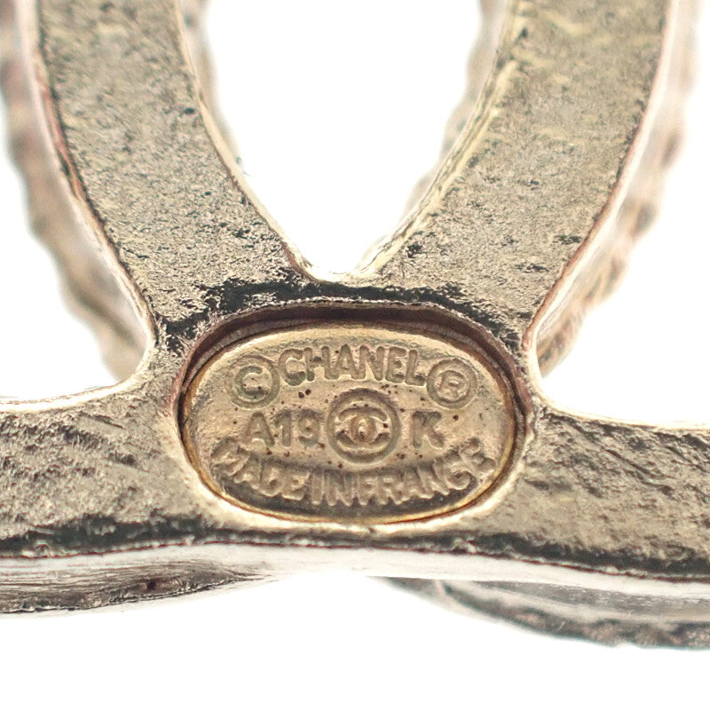 香奈兒 CHANEL COCO Mark耳環 金屬 水鑽 金色 女士【中古】【A級】