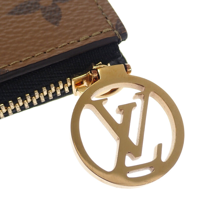 ルイヴィトン LOUIS VUITTON ポルト カルト・ロミー M81912 カードケース モノグラムリバース ベージュ ブラウン ゴールド金具 メンズ レディース【中古】【ABランク】