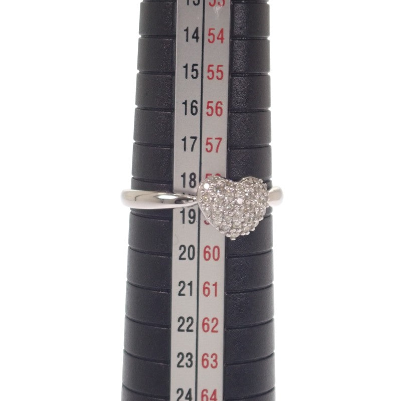 ESTELLE エステール ハート パヴェ 18号 リング K18ホワイトゴールド ダイヤモンド レディース【中古】【Aランク】