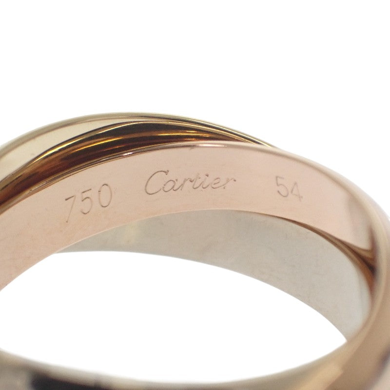卡地亞 CARTIER Trinity 三環戒 大型 54 K18黃金 K18玫瑰金 K18白金 女士【中古】【A級】