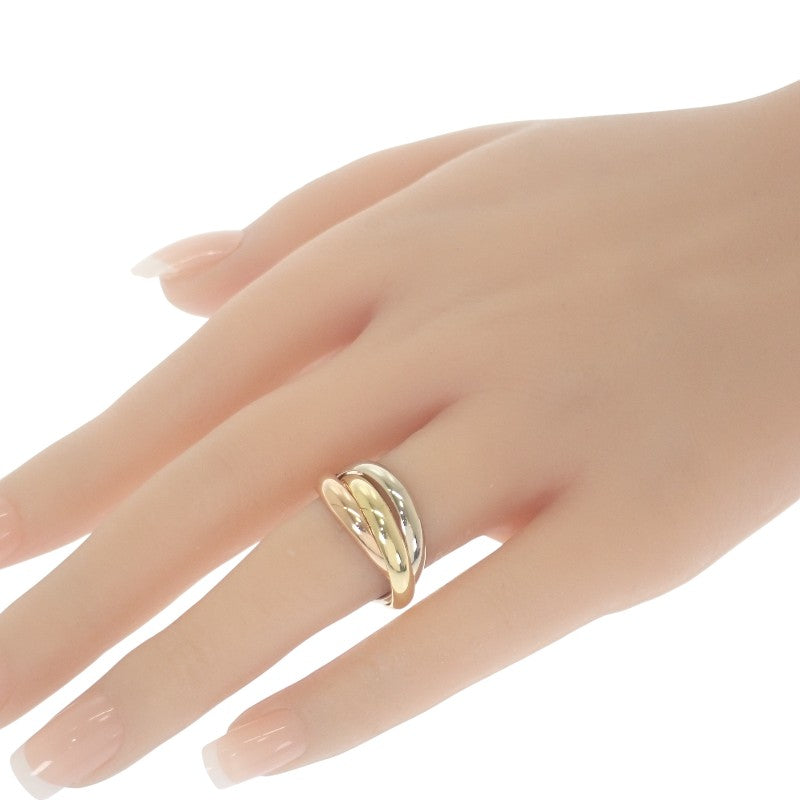 卡地亞 CARTIER Trinity 三環戒 大型 54 K18黃金 K18玫瑰金 K18白金 女士【中古】【A級】
