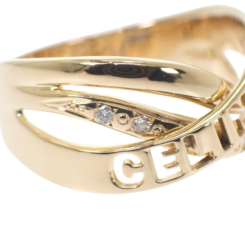 セリーヌ CELINE ロゴ 20号 リング K18イエローゴールド ダイヤモンド メンズ【中古】【Aランク】
