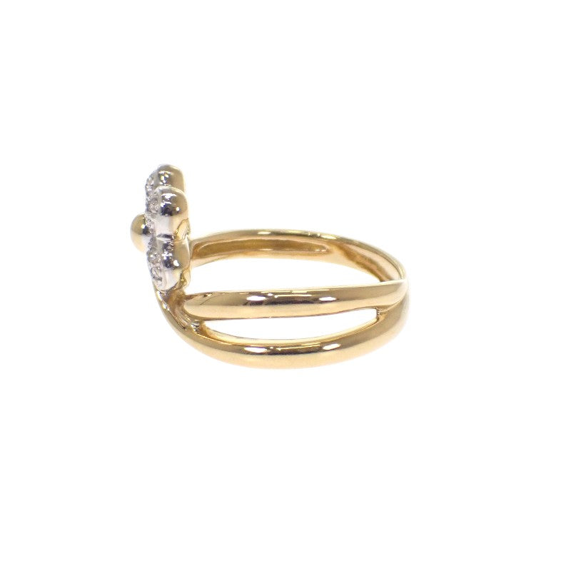 ポンテヴェキオ Ponte Vecchio フラワー 10号 リング K18イエローゴールド K18ホワイトゴールド ダイヤモンド レディース【中古】【Aランク】