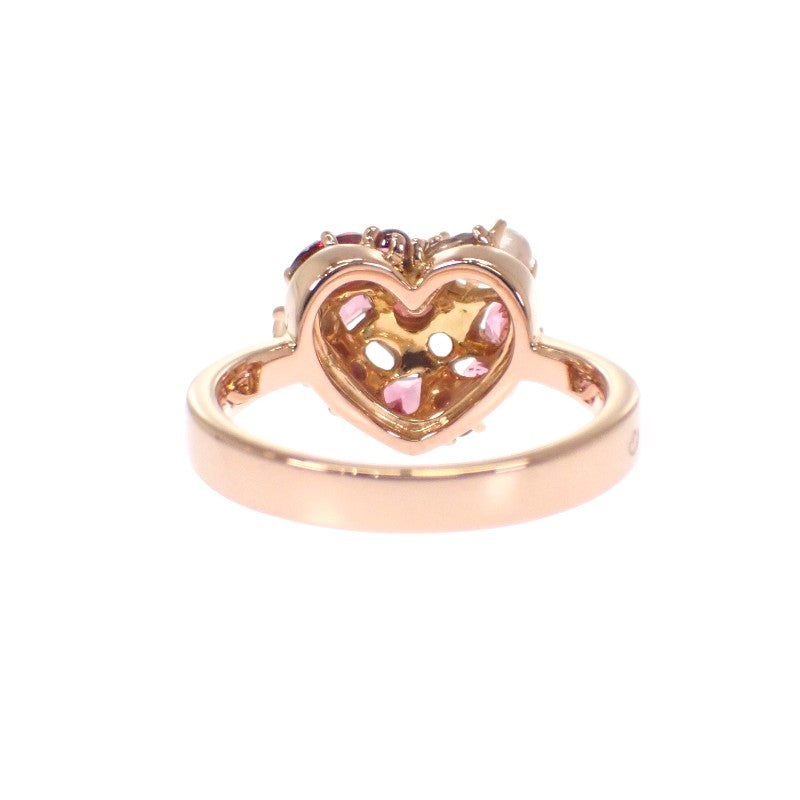 ルジアダ マルチストーン ハート 12号 リング K18ピンクゴールド レディース【中古】【Aランク】