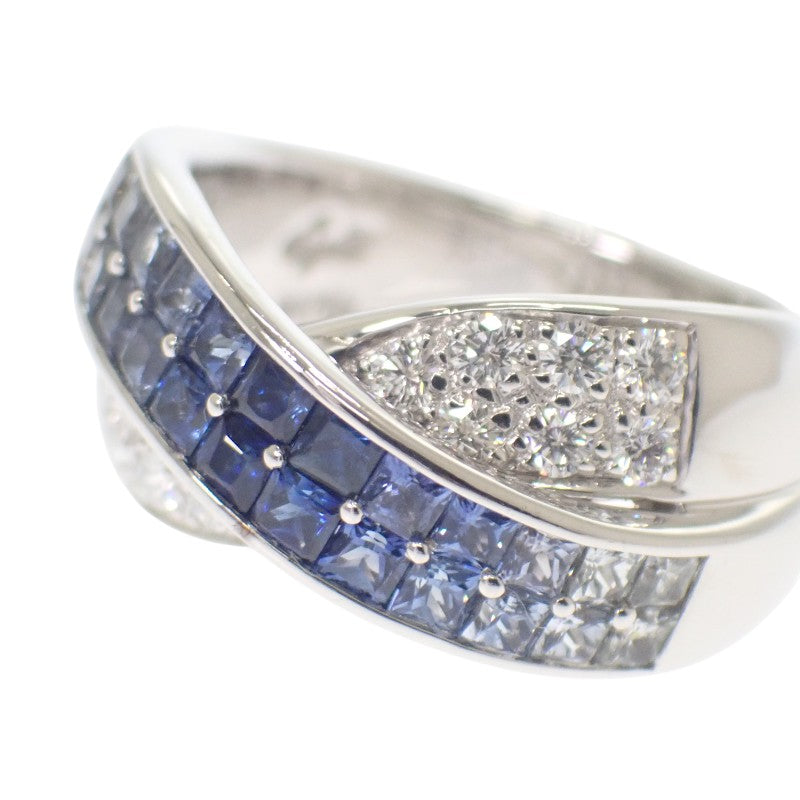 Jeunet K18 ジュエリー 12号 リング K18ホワイトゴールド サファイヤ ダイヤモンド レディース【中古】【Aランク】