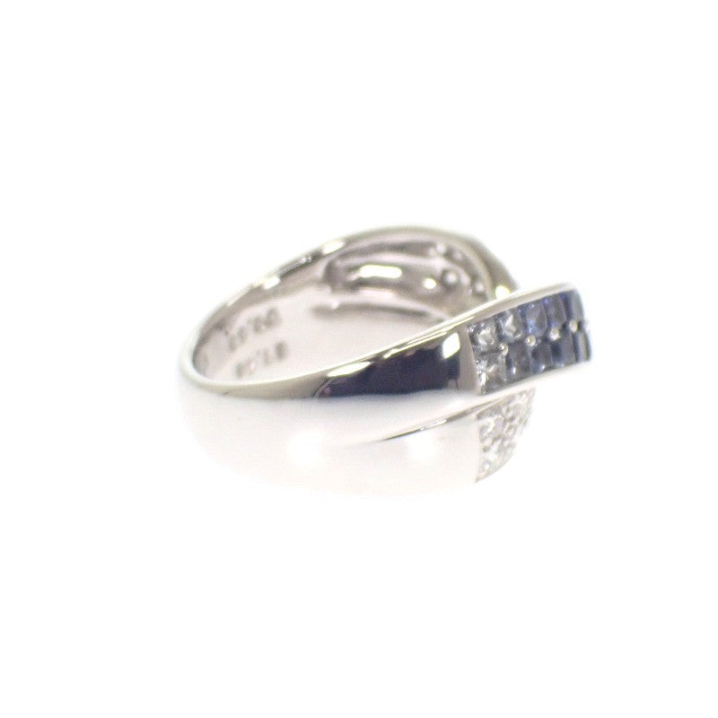 Jeunet Gradation Ring, Size 12, K18 White Gold, Sapphire, Diamond, Ladies'