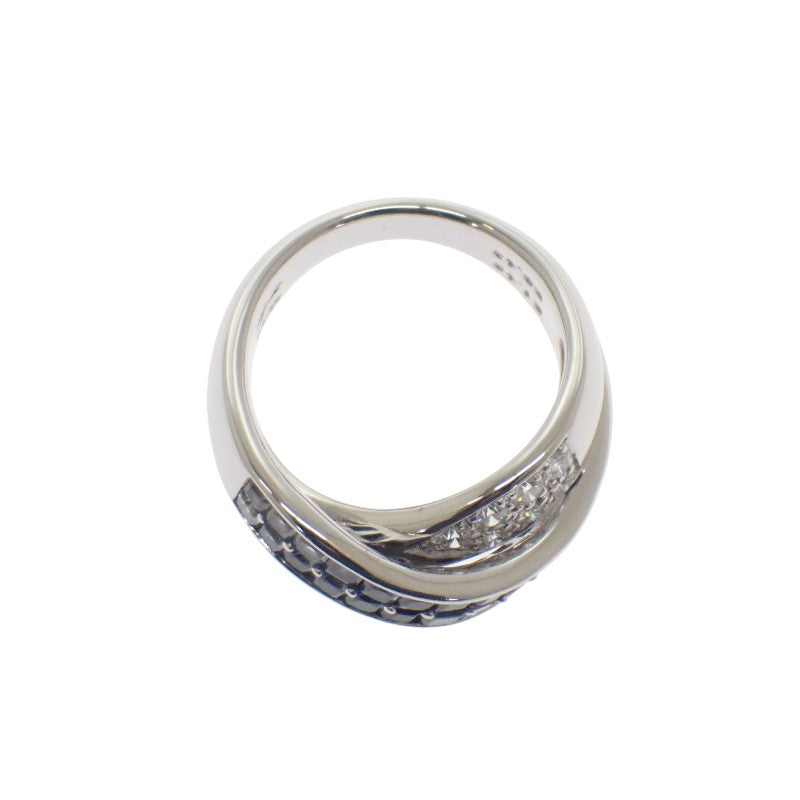 Jeunet Gradation Ring, Size 12, K18 White Gold, Sapphire, Diamond, Ladies'