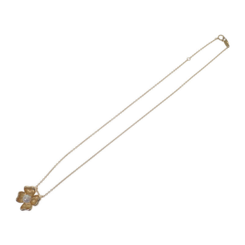 サンローラン SAINT LAURENT クローバー ネックレス K18イエローゴールド パール ゴールド レディース【中古】【Aランク】