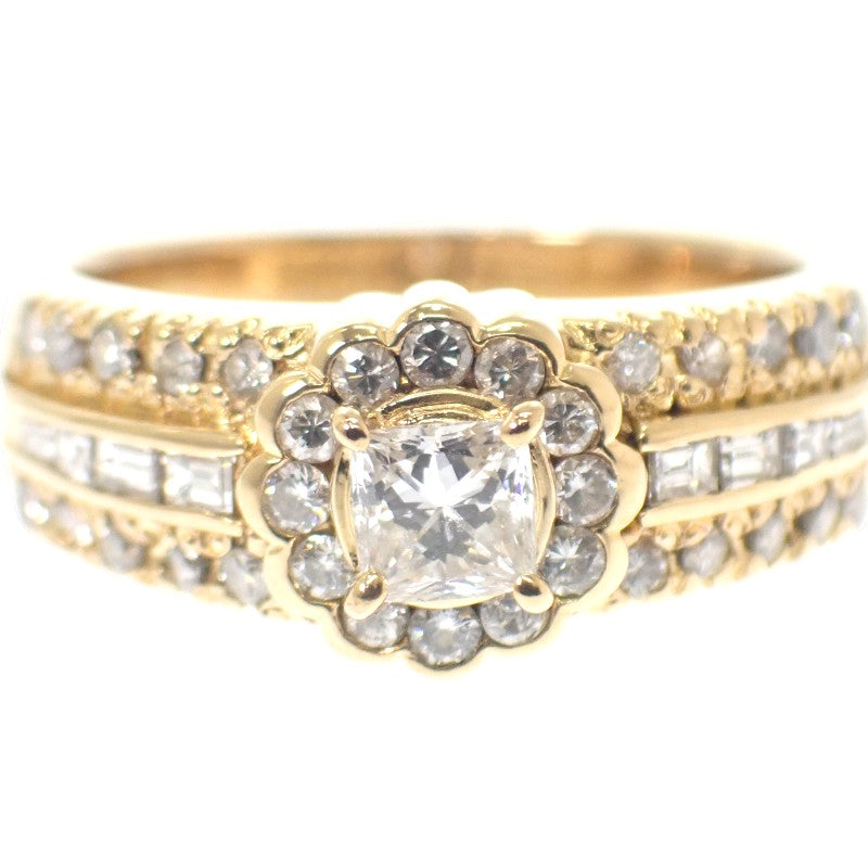 デザインジュエリー 13号 リング K18イエローゴールド ダイヤモンド レディース【中古】【Aランク】