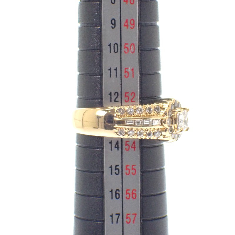 デザインジュエリー 13号 リング K18イエローゴールド ダイヤモンド レディース【中古】【Aランク】