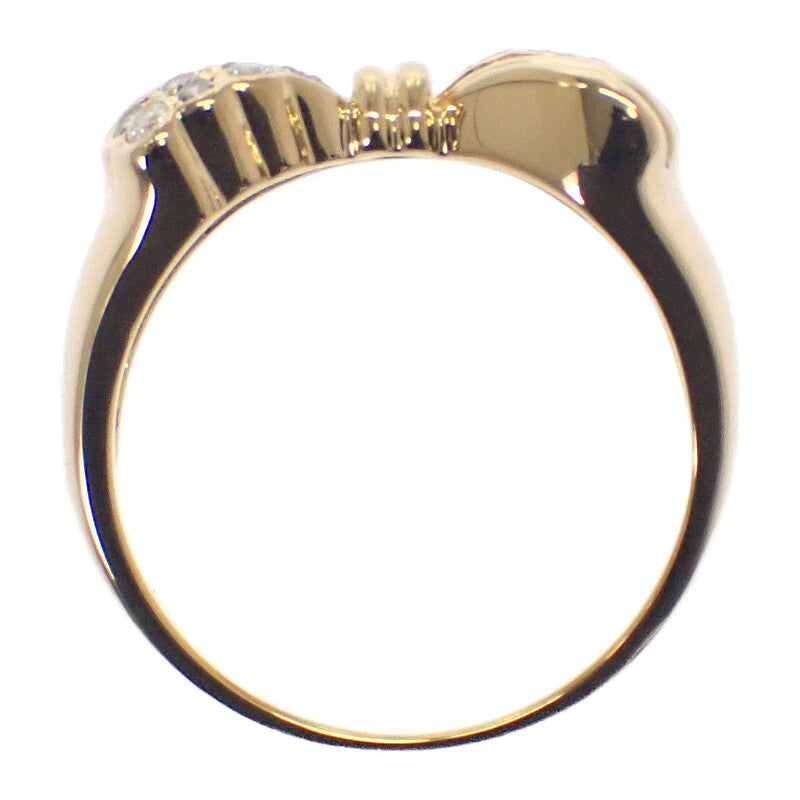 リボンモチーフ デザインジュエリー 12号 リング K18イエローゴールド ダイヤモンド レディース【中古】【Aランク】