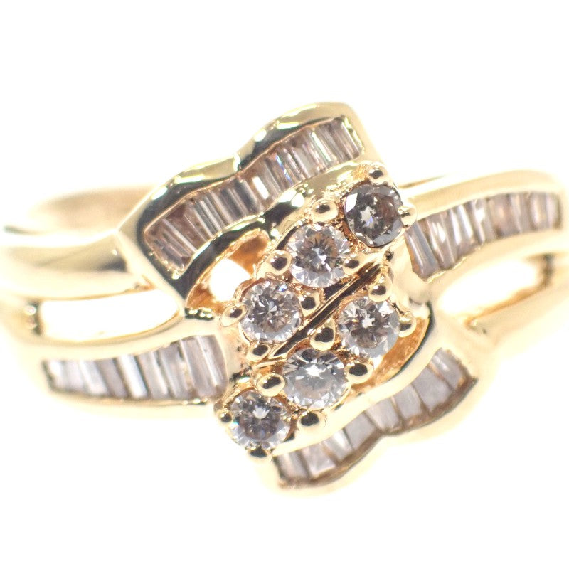 デザインジュエリー 11号 リング K18イエローゴールド ダイヤモンド レディース【中古】【Aランク】