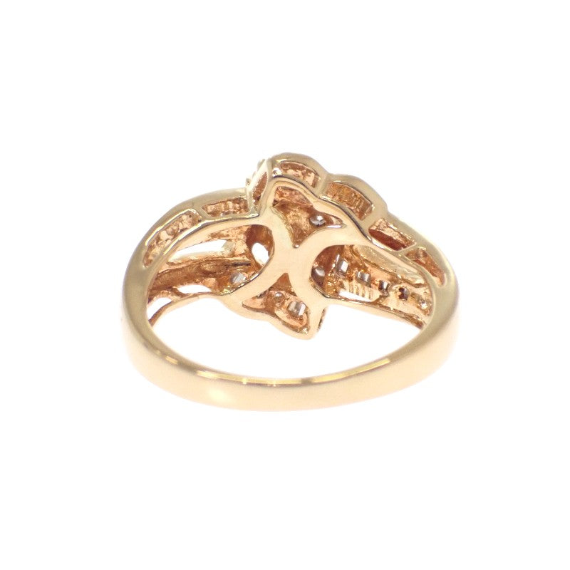 デザインジュエリー 11号 リング K18イエローゴールド ダイヤモンド レディース【中古】【Aランク】