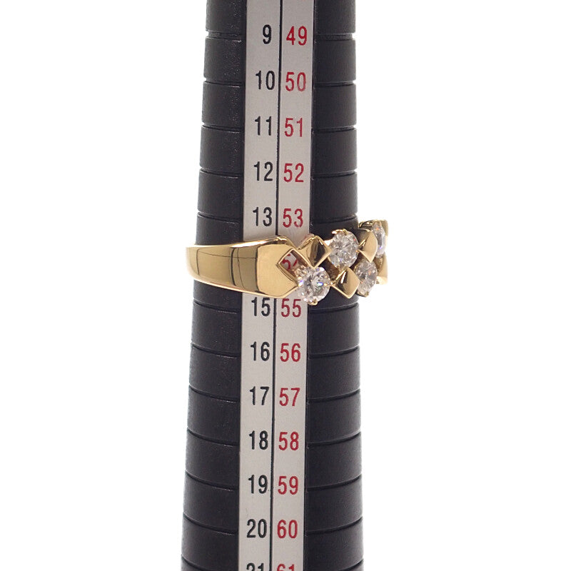 スタッズデザイン ジュエリー 14号 リング K18イエローゴールド ダイヤモンド レディース メンズ【中古】【Aランク】