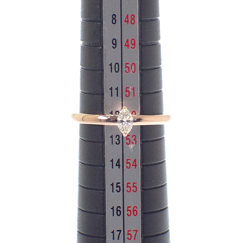 設計珠寶 橄欖形切割 12號 戒指 K18粉紅金 粉紅金 鑽石 女士【中古】【A級】