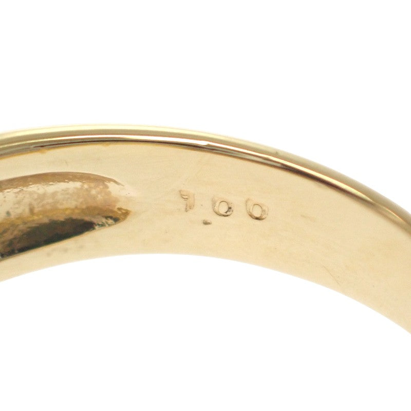 デザインジュエリー ハーフパヴェ 14号 リング K18イエローゴールド ダイヤモンド レディース【中古】【Aランク】