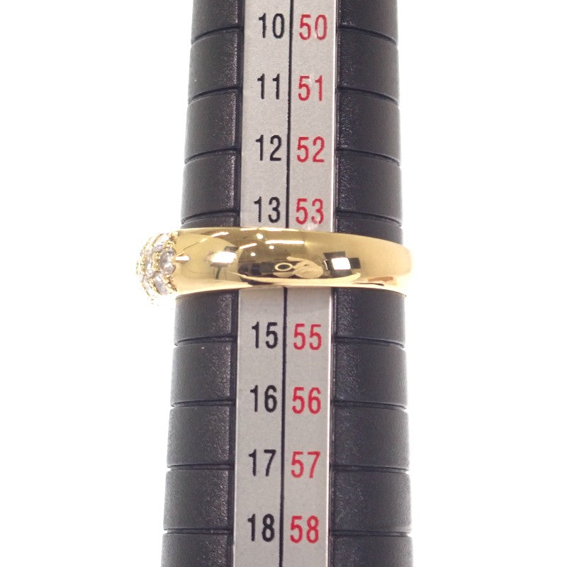 デザインジュエリー ハーフパヴェ 14号 リング K18イエローゴールド ダイヤモンド レディース【中古】【Aランク】