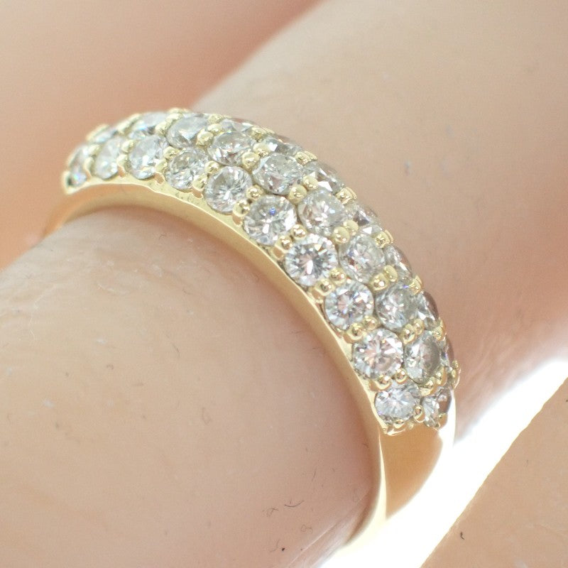 Design Jewelry Half Pave 14 Ring K18 Yellow Gold Diamond Ladies