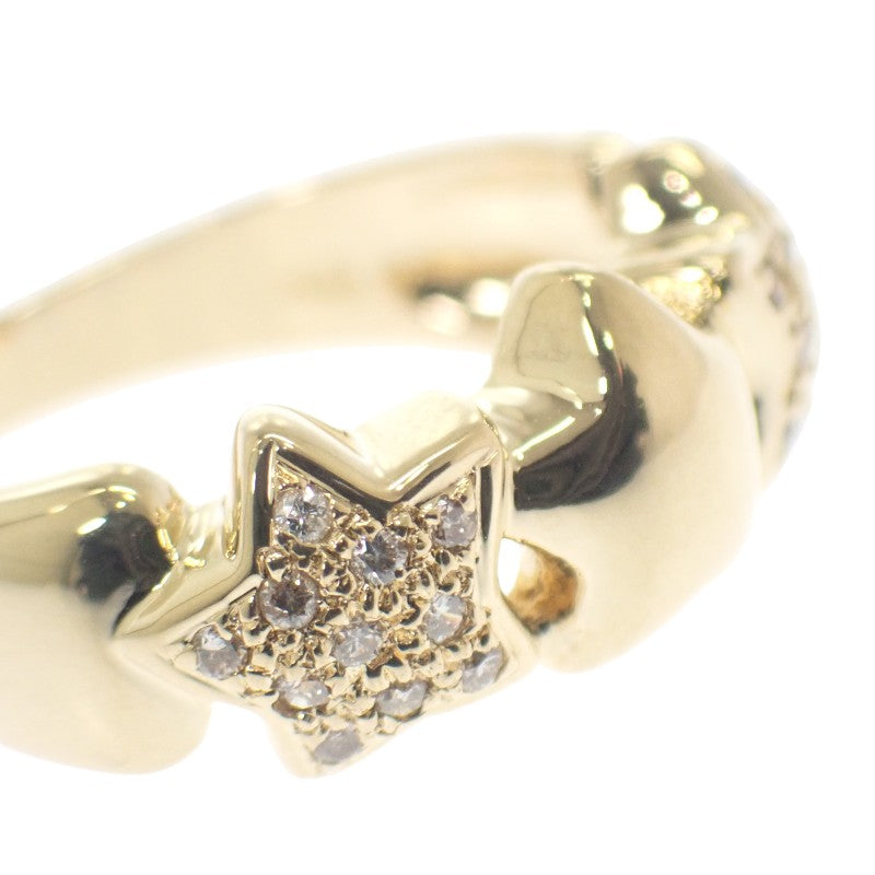 デザインジュエリー スリースター 11号 リング K18イエローゴールド ダイヤモンド レディース【中古】【Aランク】