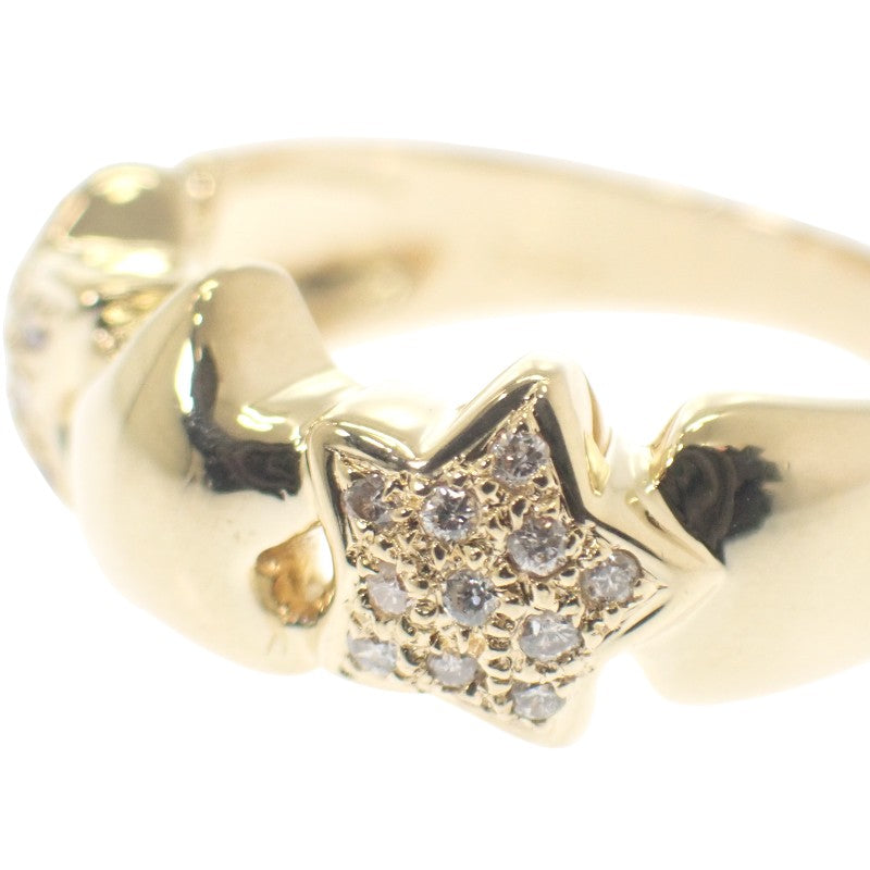 デザインジュエリー スリースター 11号 リング K18イエローゴールド ダイヤモンド レディース【中古】【Aランク】