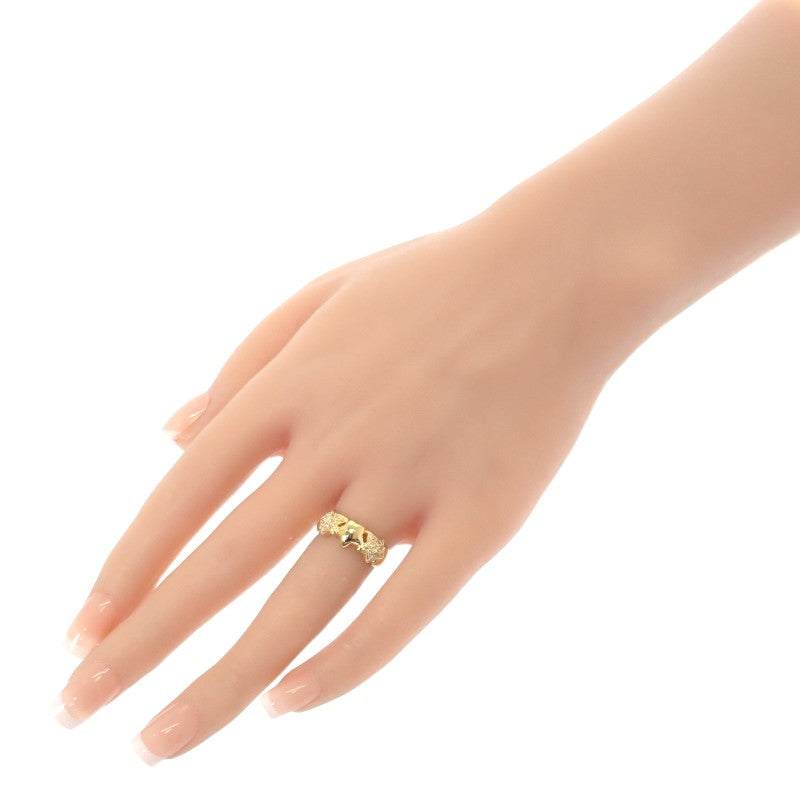 デザインジュエリー スリースター 11号 リング K18イエローゴールド ダイヤモンド レディース【中古】【Aランク】