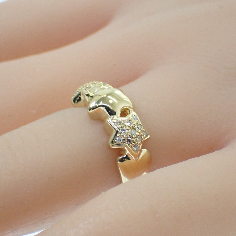 デザインジュエリー スリースター 11号 リング K18イエローゴールド ダイヤモンド レディース【中古】【Aランク】