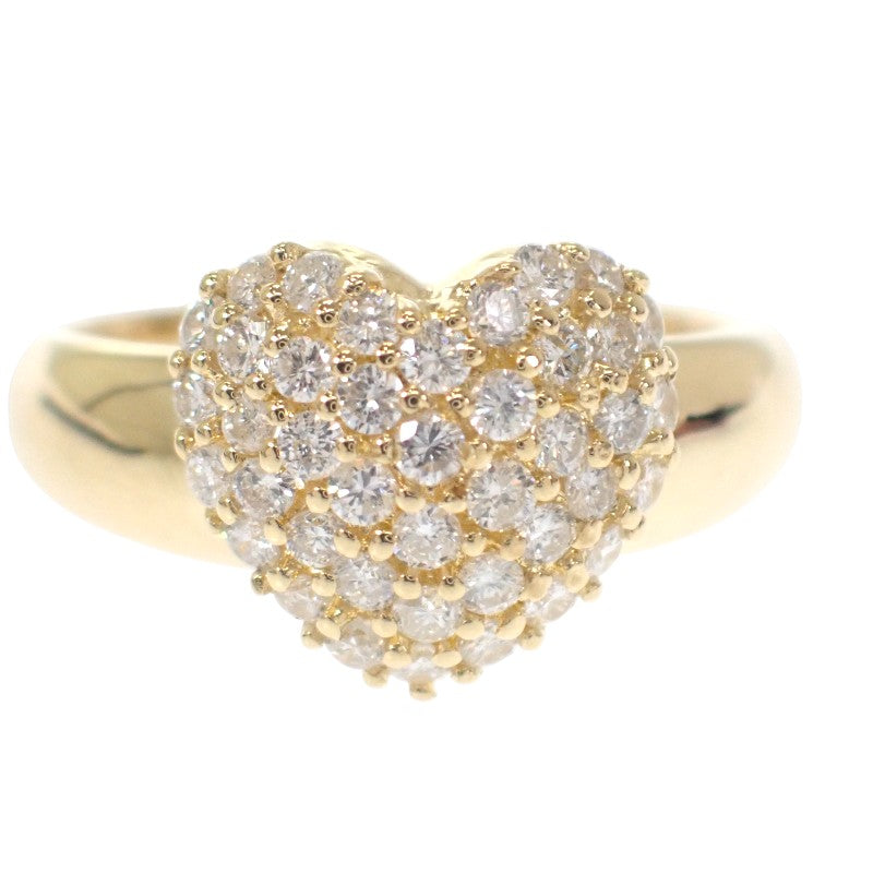デザインジュエリー ハートパヴェ 12号 リング K18イエローゴールド ダイヤモンド レディース【中古】【Aランク】