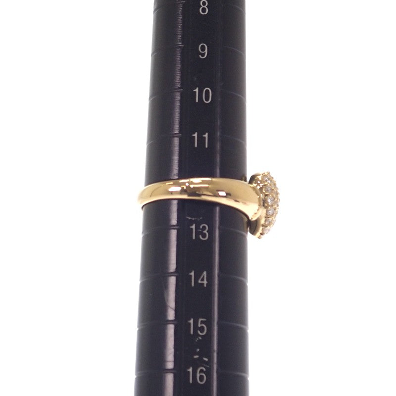 設計珠寶 心形密鑲 12號 戒指 K18黃金 鑽石 女士【中古品】【A級】