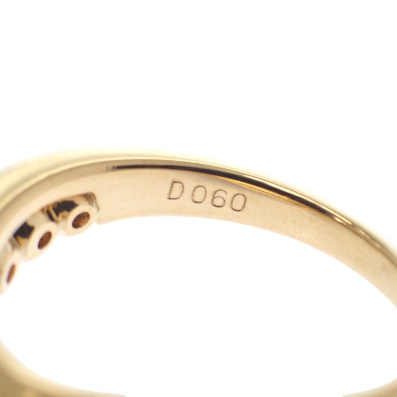 Design Jewelry Wave Size 11 Ring K18 Yellow Gold Diamond Women's