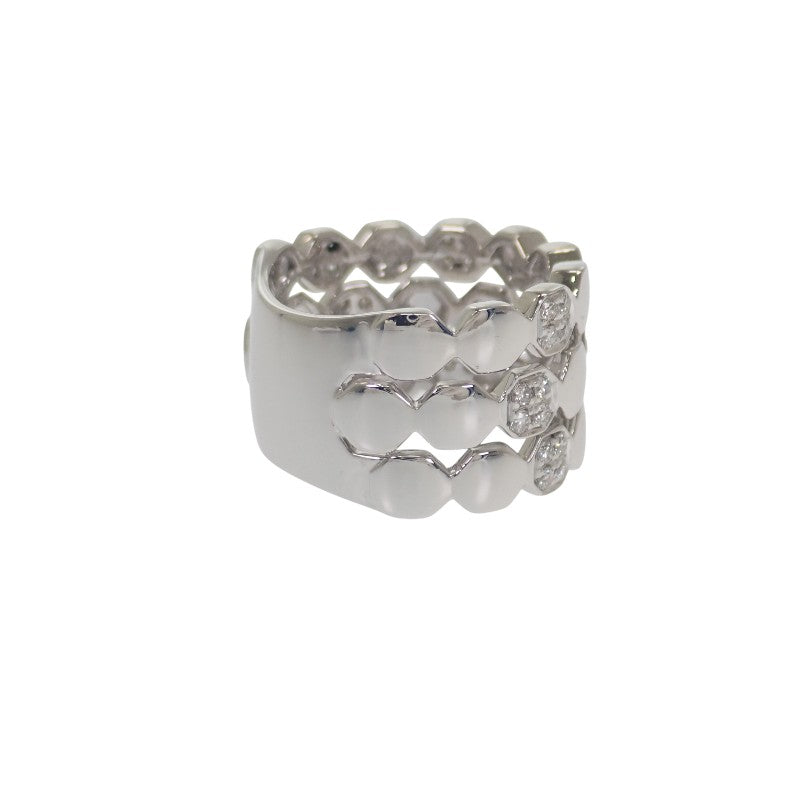 Designer Jewelry Wide 12 Ring K18 White Gold Diamond Women's