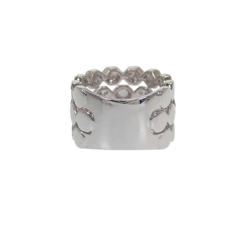 Designer Jewelry Wide 12 Ring K18 White Gold Diamond Women's