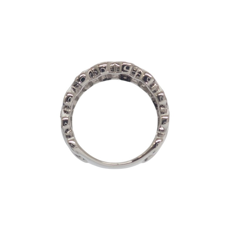 Designer Jewelry Wide 12 Ring K18 White Gold Diamond Women's