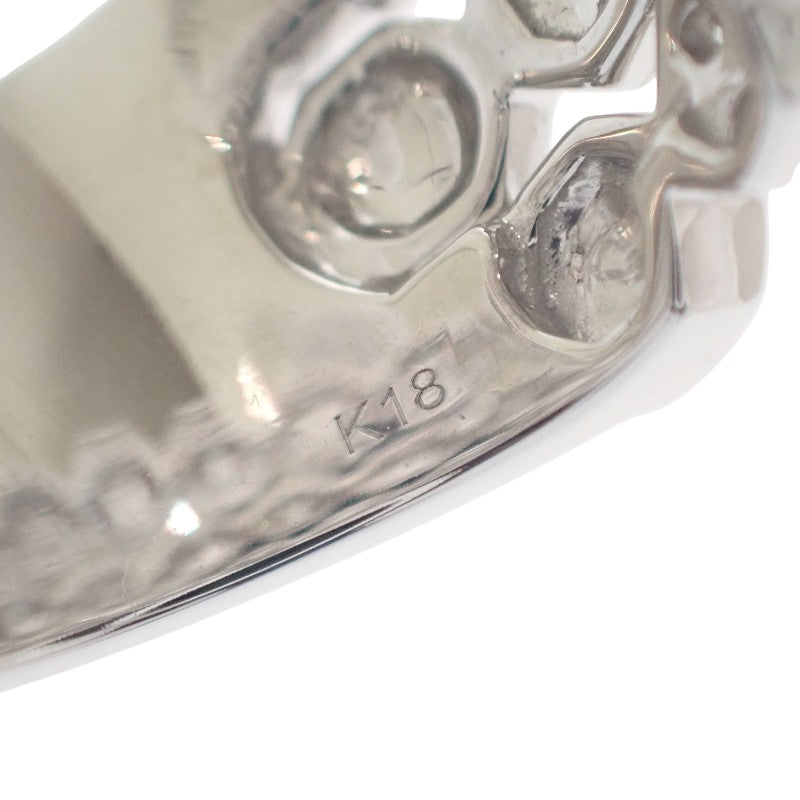 Designer Jewelry Wide 12 Ring K18 White Gold Diamond Women's