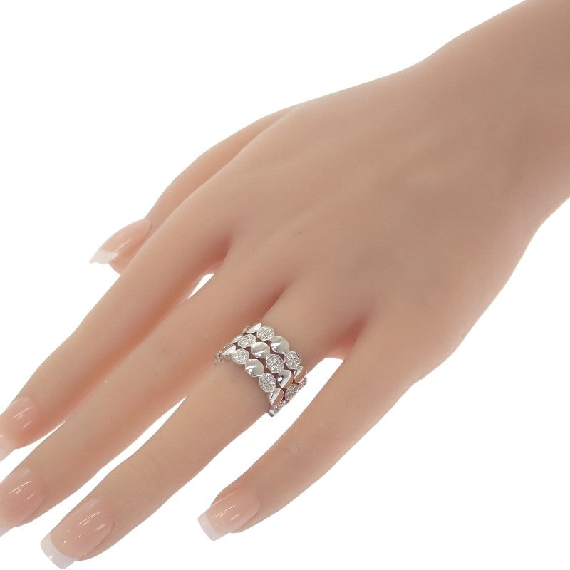 Designer Jewelry Wide 12 Ring K18 White Gold Diamond Women's