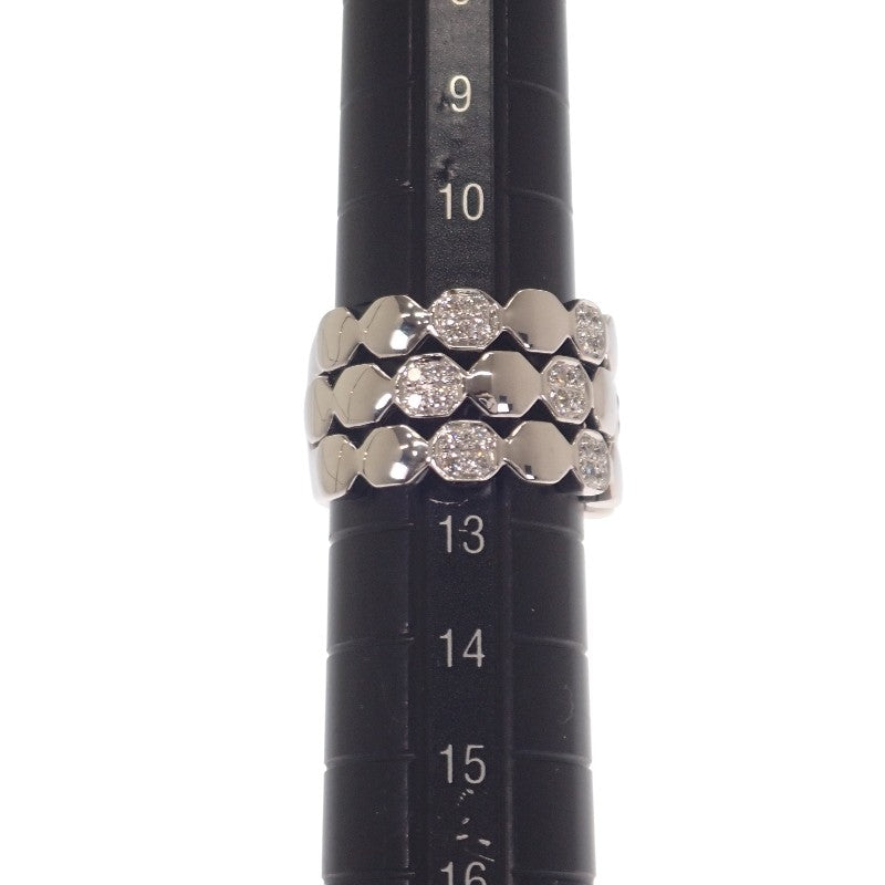 Designer Jewelry Wide 12 Ring K18 White Gold Diamond Women's