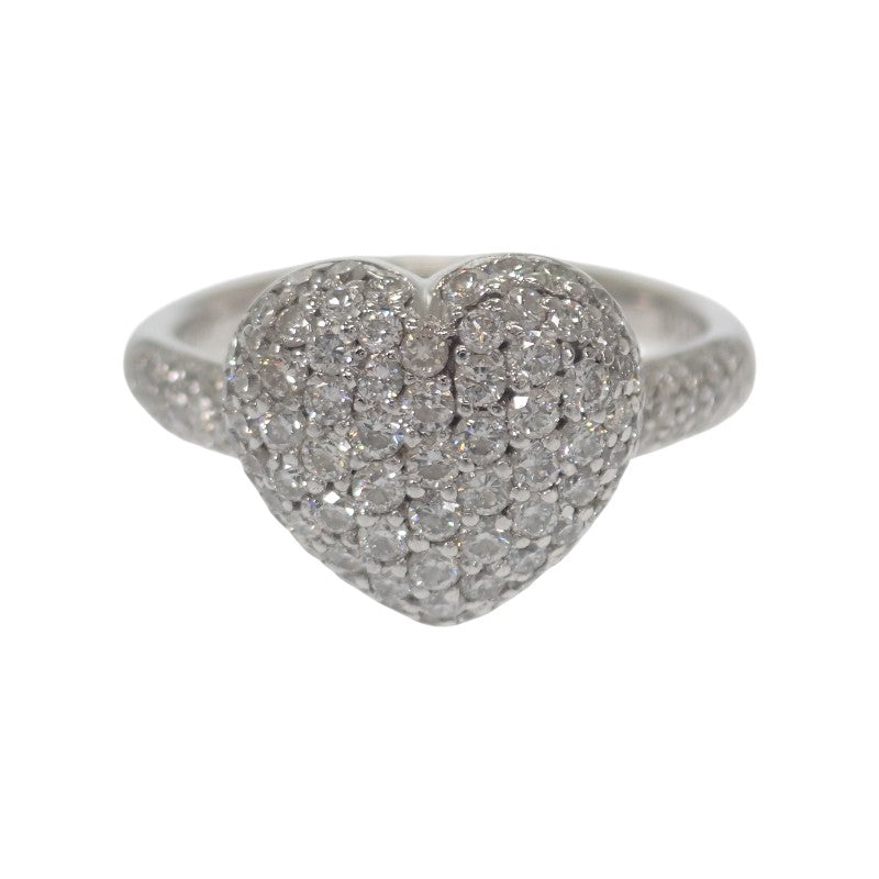 デザインジュエリー ハートパヴェ 13号 リング K18ホワイトゴールド ダイヤモンド レディース【中古】【Aランク】