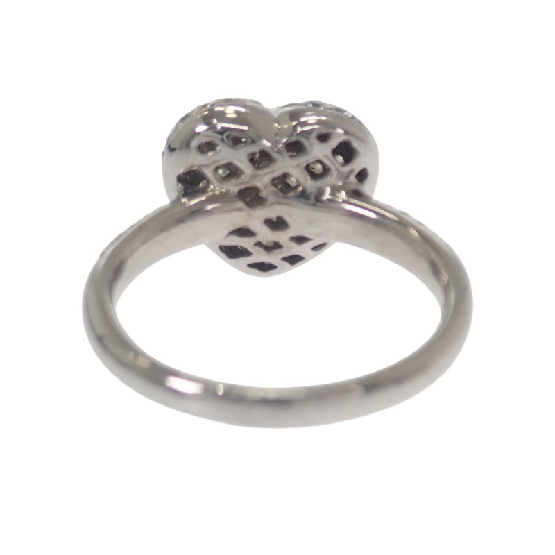 デザインジュエリー ハートパヴェ 13号 リング K18ホワイトゴールド ダイヤモンド レディース【中古】【Aランク】