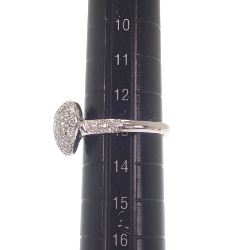 設計珠寶 心形密鑲 13號 戒指 K18白金 鑽石 女士【中古品】【A級】