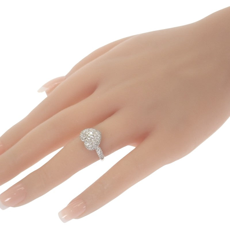 デザインジュエリー ハートパヴェ 13号 リング K18ホワイトゴールド ダイヤモンド レディース【中古】【Aランク】