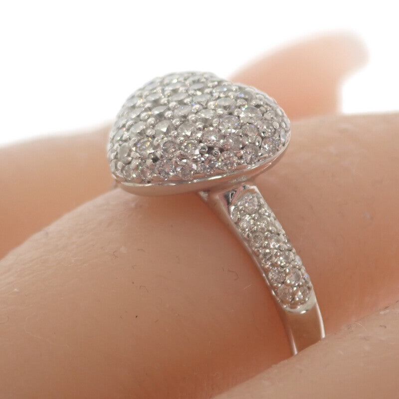 デザインジュエリー ハートパヴェ 13号 リング K18ホワイトゴールド ダイヤモンド レディース【中古】【Aランク】