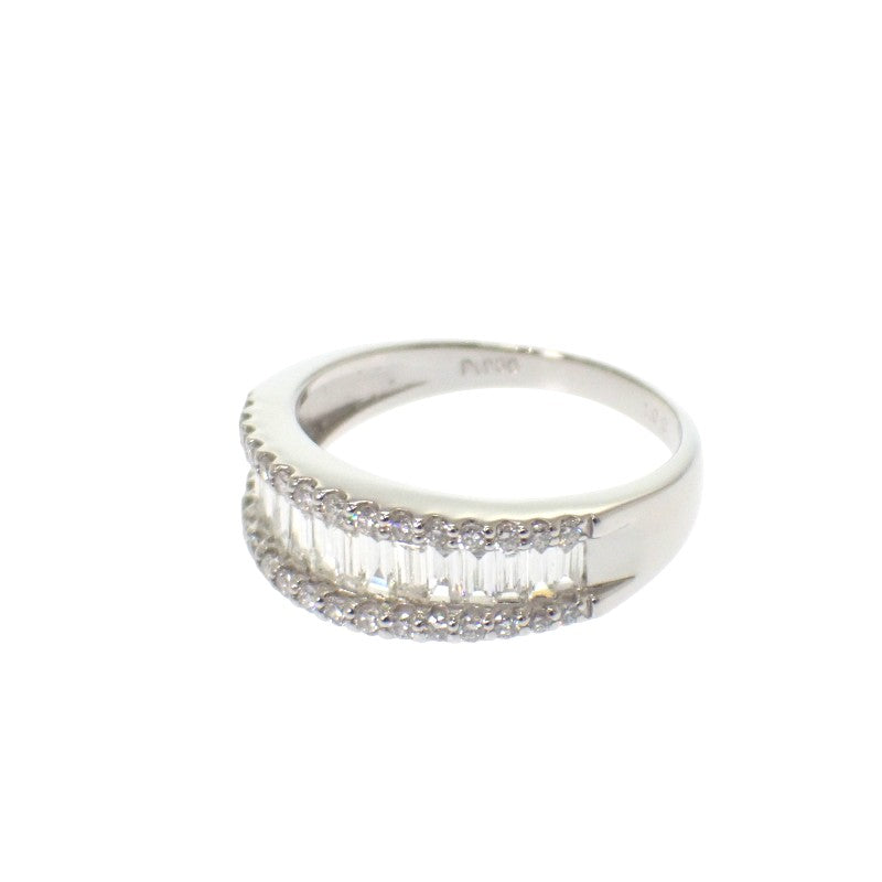 デザインジュエリー ハーフエタニティ 14号 リング Pt950プラチナ ダイヤモンド レディース【中古】【Aランク】